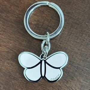 Coach Enamel Butterfly Fob Keychain - Light Pink